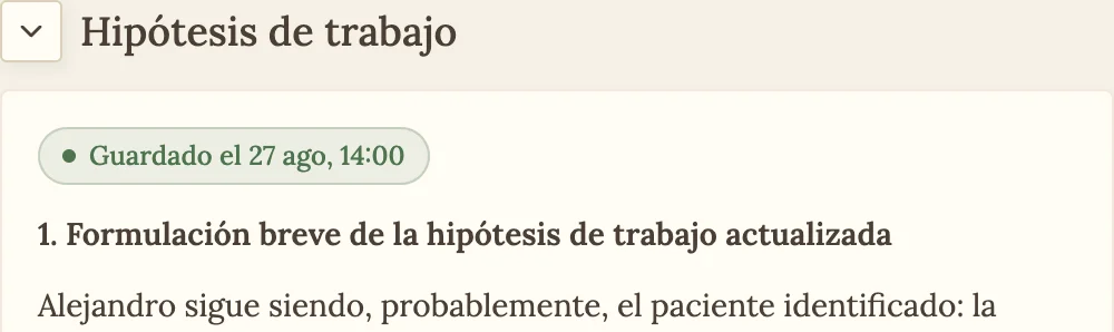 Fórmula breve de la hipótesis de trabajo